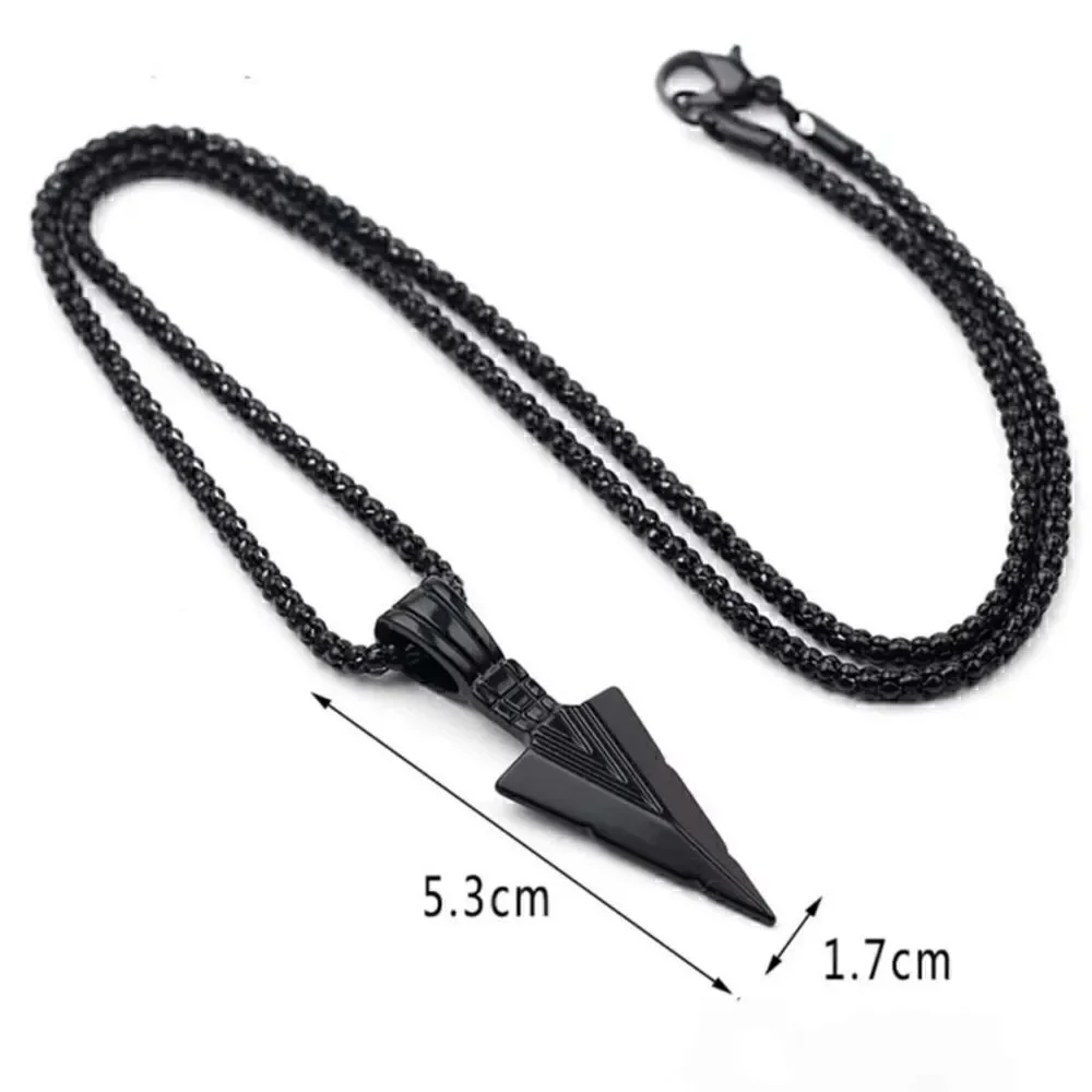 Arrow charm and necklace black zinc allow men’s